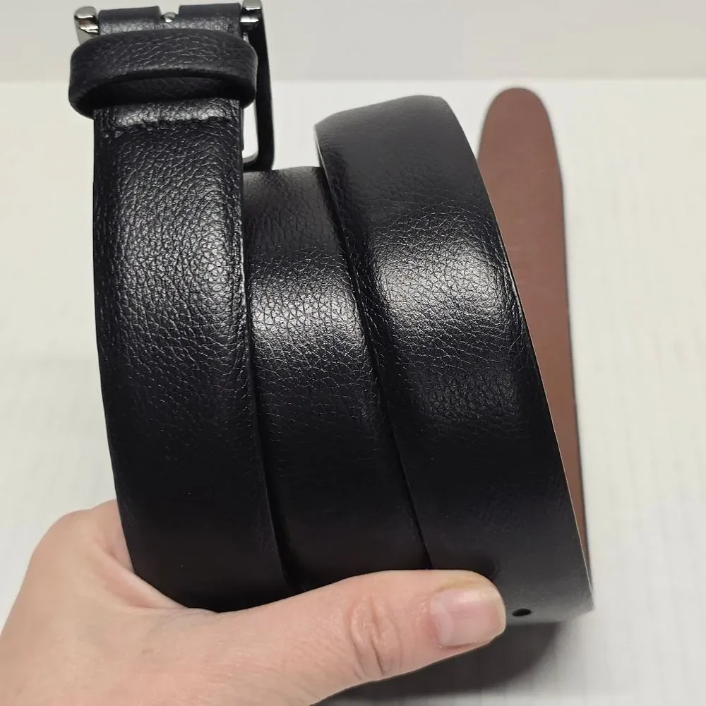 PERRY ELLIS Black Leather Classic Dress Belt 38